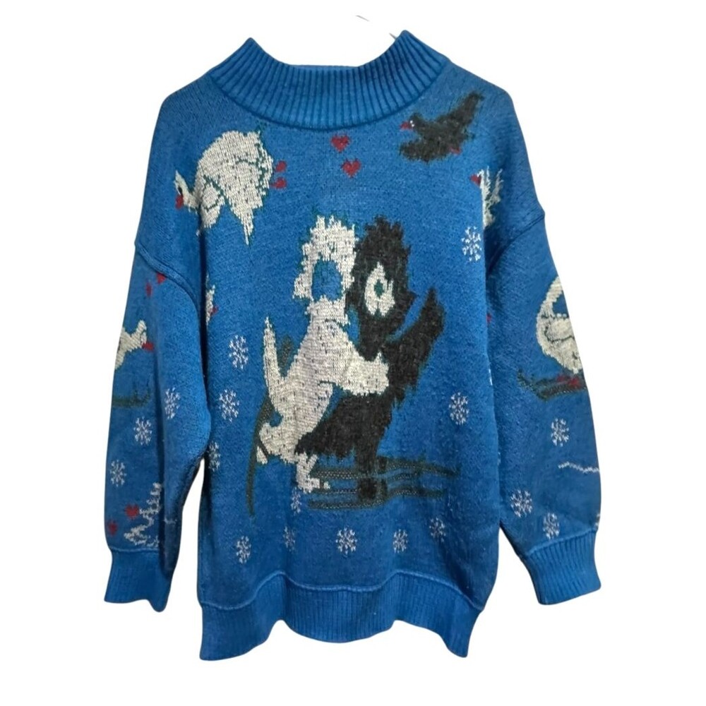 Vintage Bogner Blue Wool Ice Skating Poodles Alpine EU 40 US Med Made Germany